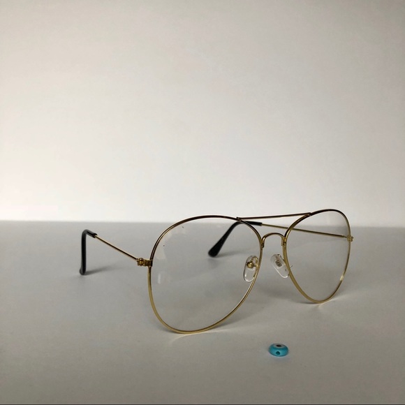 Clear Lens Gold Aviators • Nonprescription - Picture 3 of 5